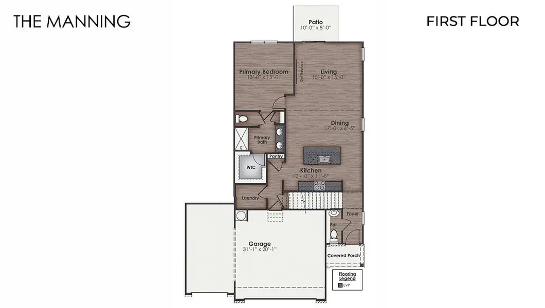2D floor plan layout of this home in Sidbury Station, Castle Hayne, NC (Image 4).