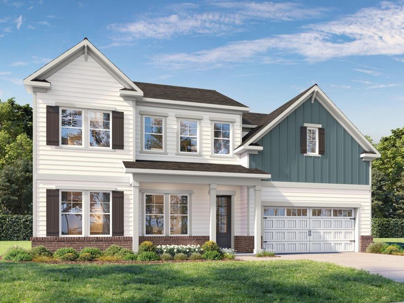 Representative exterior photo of a completed home built from the The Barrington A by Davidson Homes LLC in Rockport, Wake Forest, NC (Image 7). Representative exterior photo of a completed home built from the The Barrington A by Davidson Homes LLC in Rockport, Wake Forest, NC (Image 7).