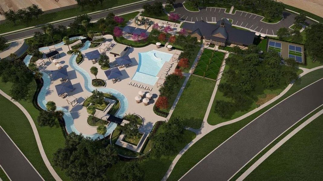 Community pool and lazy river Community pool and lazy river