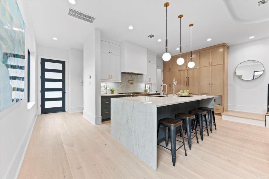 Open layout connecting kitchen and living areas.