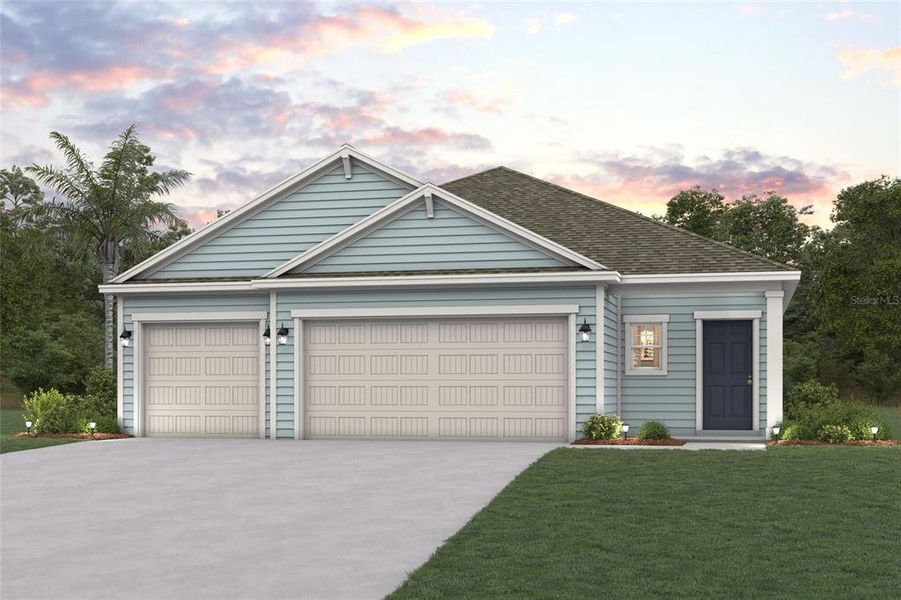 Front exterior of a new home in Reserve East, Flagler Beach, FL, highlighting curb appeal (Image 26).