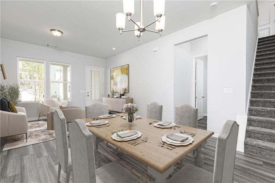 Furnished interior view inside a new home in The Beacon at Old Peachtree Single Family Homes, Lawrenceville (Image 6).