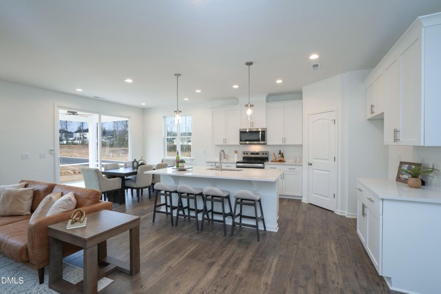 family room to kitchen