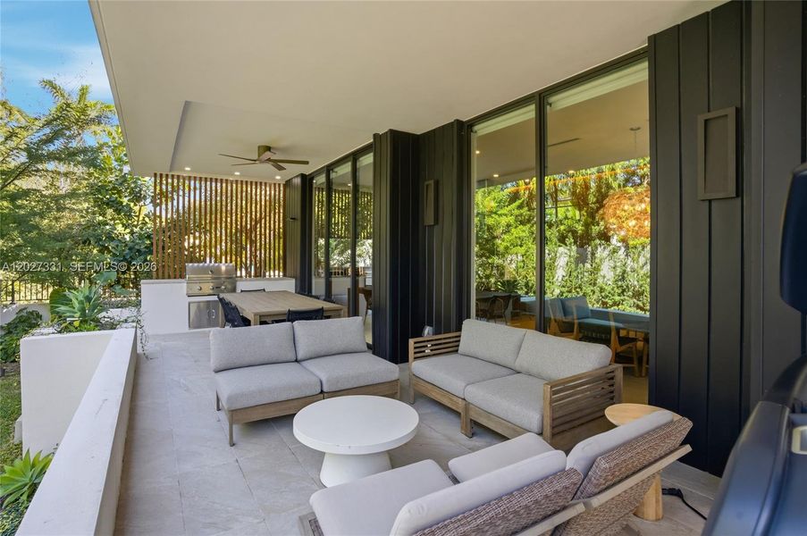 Exterior details and patio area of a home in , Miami Beach (Image 24). Exterior details and patio area of a home in , Miami Beach (Image 24).