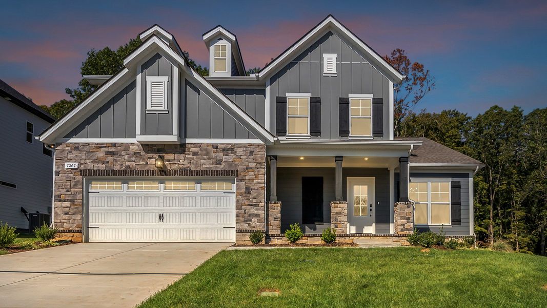 Front exterior of a new home in Brush Creek, Fairview, TN, highlighting curb appeal (Image 23).
