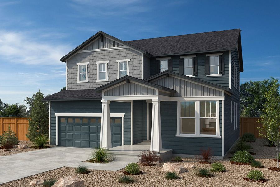 Representative exterior photo of a completed home built from the Plan 2390 by KB Home in The Nest Reserve at Canyon Creek, Erie, CO (Image 6).