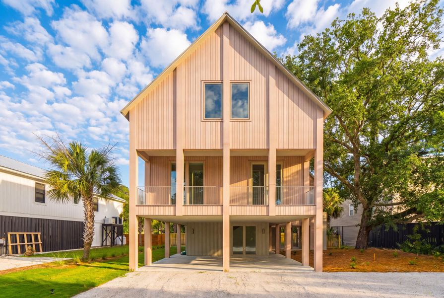 Front exterior of a new home in , Edisto Island, SC, highlighting curb appeal (Image 32). Front exterior of a new home in , Edisto Island, SC, highlighting curb appeal (Image 32).