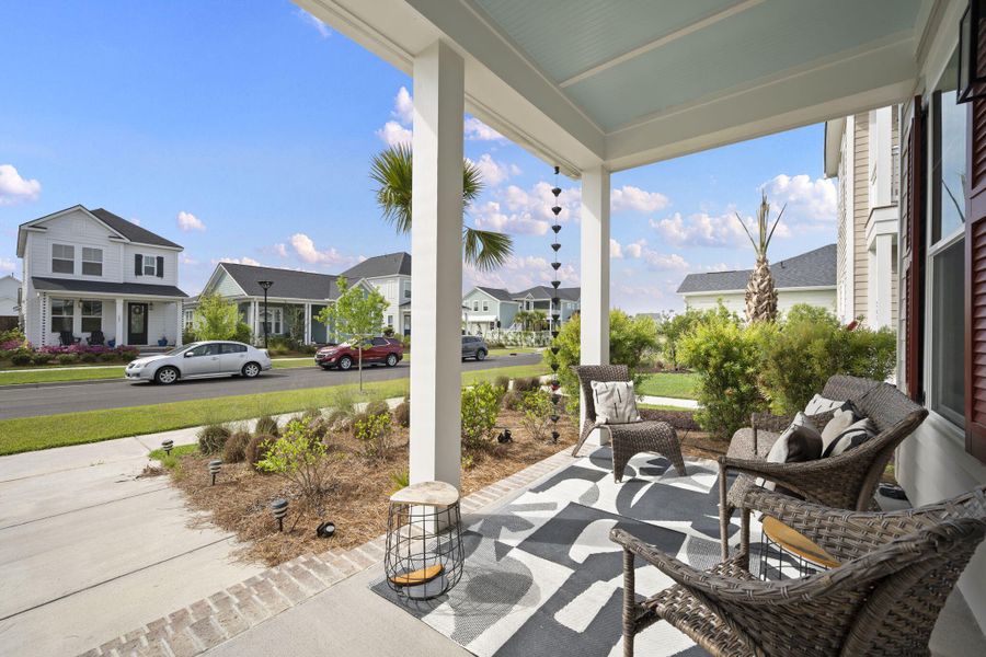 Exterior details and patio area of a home in Midtown at Nexton, Summerville (Image 27).