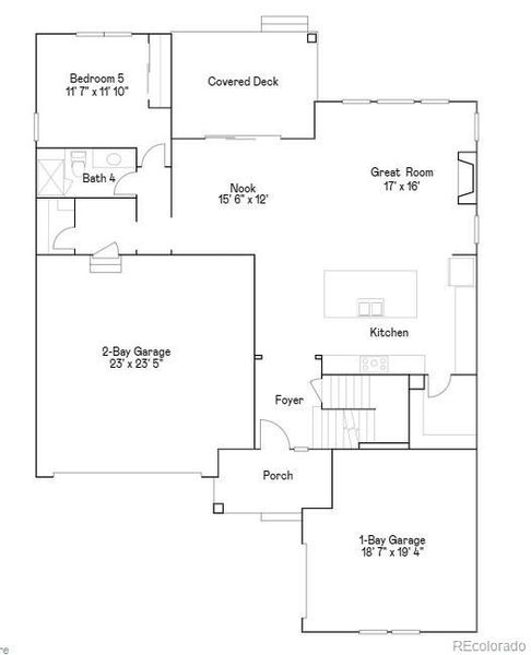 2D floor plan layout of this home in Willow Bend: The Grand Collection, Thornton, CO (Image 3).