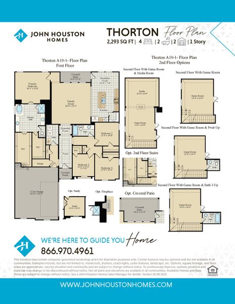 2D floor plan layout for the Thorton by John Houston Homes in Somerset - Phase 5, Mansfield, TX (Image 3). 2D floor plan layout for the Thorton by John Houston Homes in Somerset - Phase 5, Mansfield, TX (Image 3).
