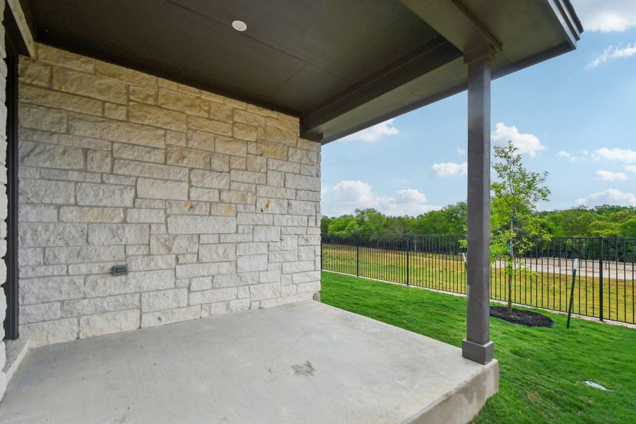 Exterior details and patio area of a home in Persimmon, Buda (Image 22). Exterior details and patio area of a home in Persimmon, Buda (Image 22).