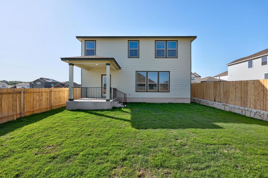 Front exterior of a new home in Sonterra - Cool Water, Jarrell, TX, highlighting curb appeal (Image 2).