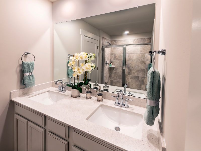 Primary bathroom in the Jade floorplan at a Meritage Homes community in Greenville, SC.