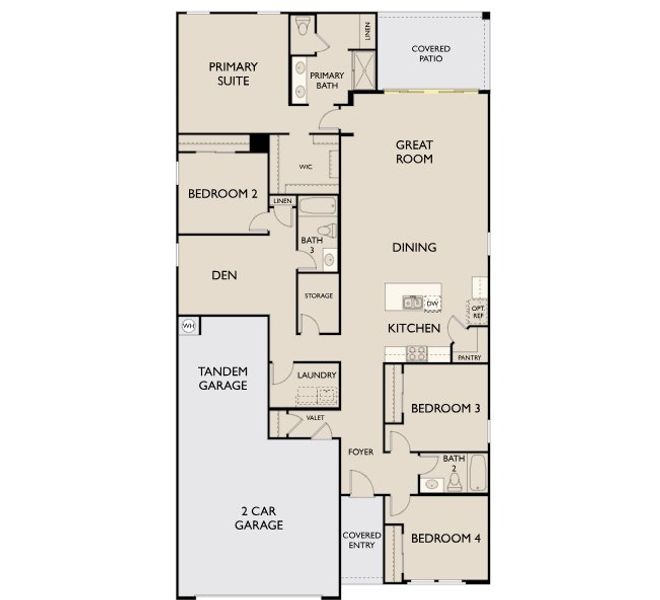 2D floor plan layout of this home in Claro at Amarillo Creek, Maricopa, AZ (Image 4). 2D floor plan layout of this home in Claro at Amarillo Creek, Maricopa, AZ (Image 4).