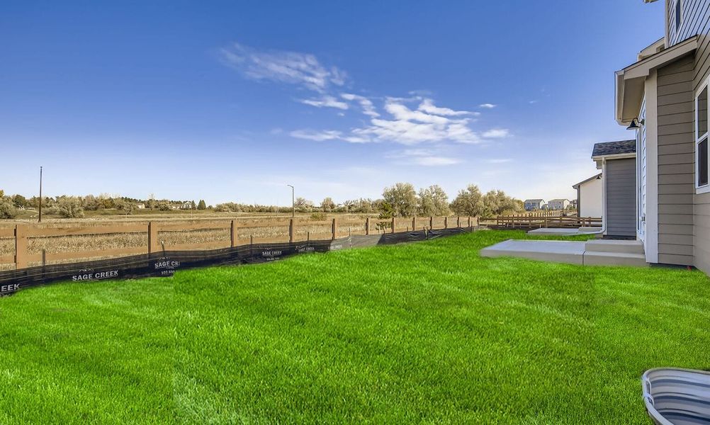 Exterior details and patio area of a home in Country Club Reserve – Fort Collins, Fort Collins (Image 22).