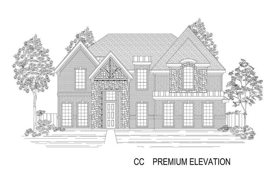 Representative rendering of the exterior for the Hillcrest 2FS (w/Media) by First Texas Homes (Image 9).
