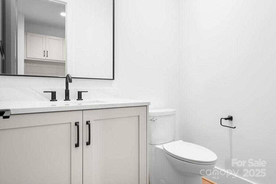 half bath at garage entry