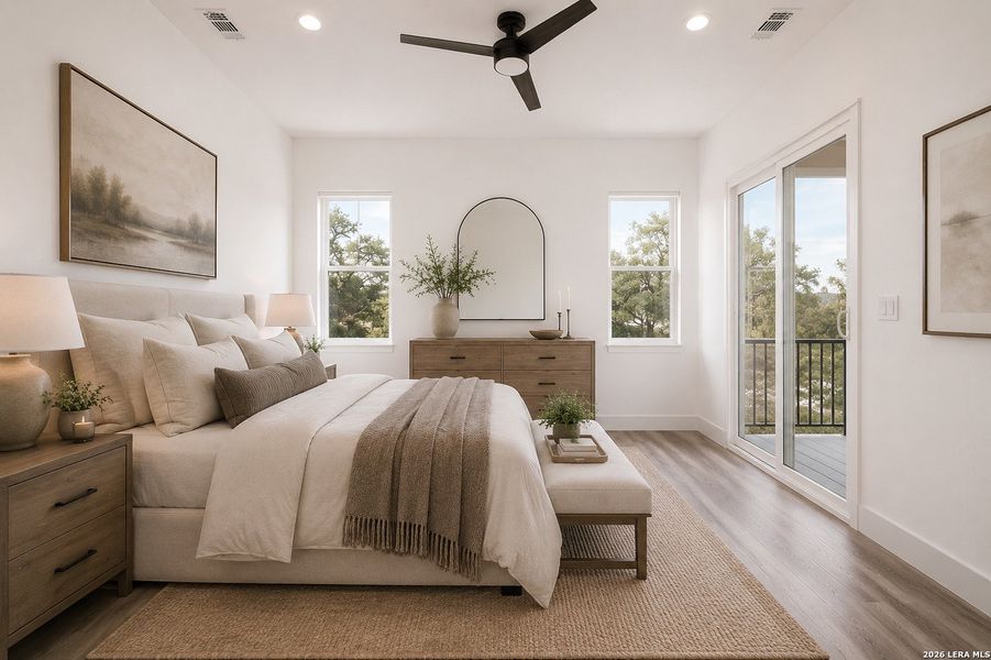 Furnished interior view inside a new home in , Fischer (Image 10).