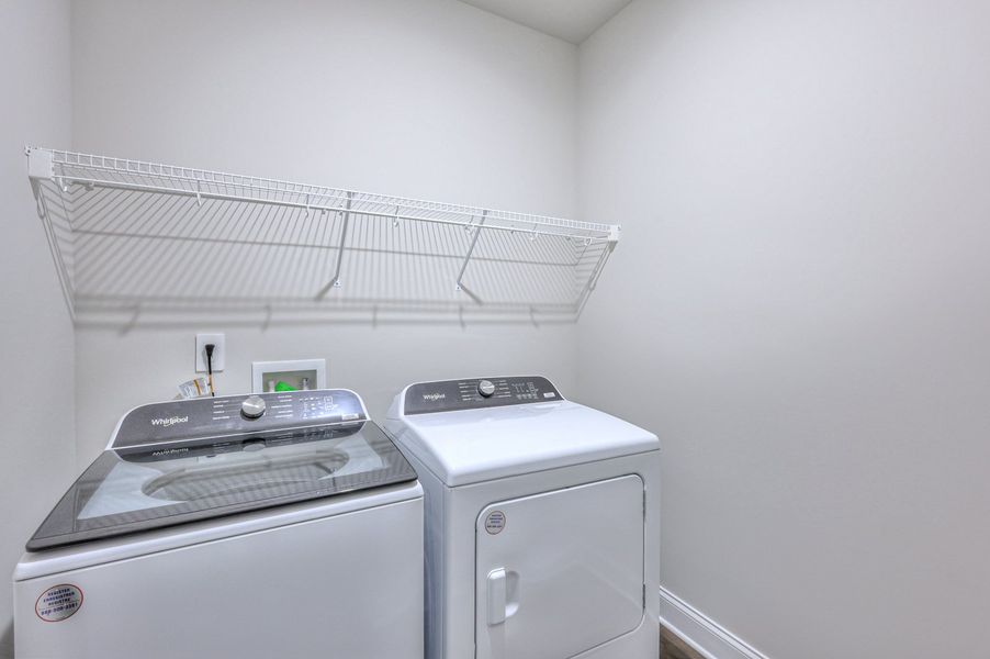 Every home includes a washer and dryer.