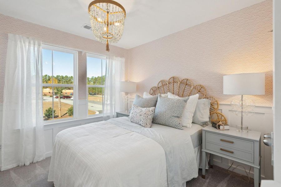 Furnished interior view inside a new home in Lindera Preserve at Cane Bay Plantation: Townhomes, Summerville (Image 6). Furnished interior view inside a new home in Lindera Preserve at Cane Bay Plantation: Townhomes, Summerville (Image 6).
