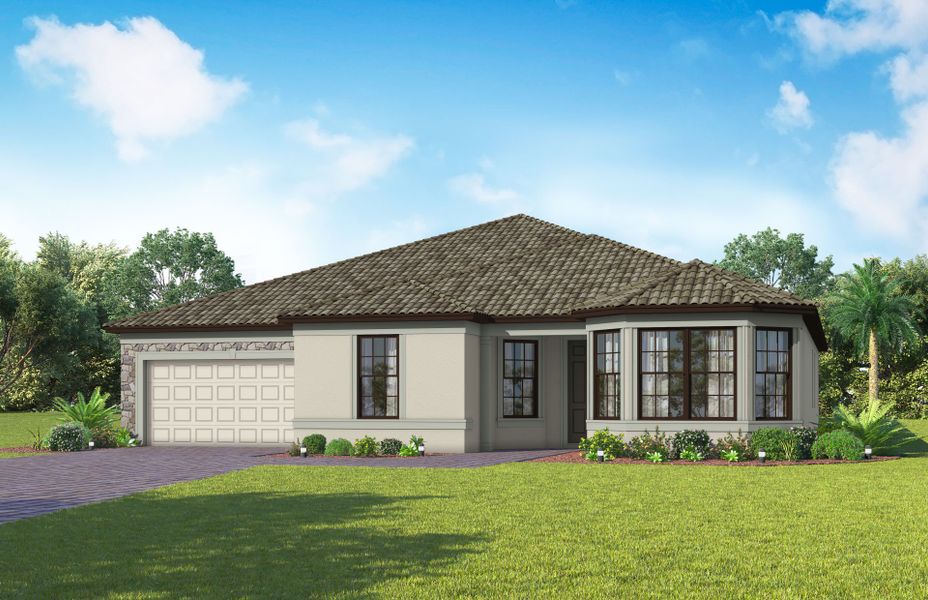 Representative exterior photo of a completed home built from the Reverence by Del Webb in Del Webb Naples, Ave Maria, FL (Image 20).