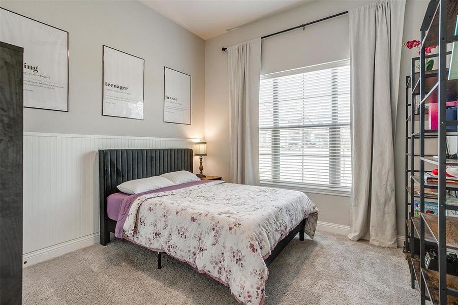 Bedroom with carpet floors