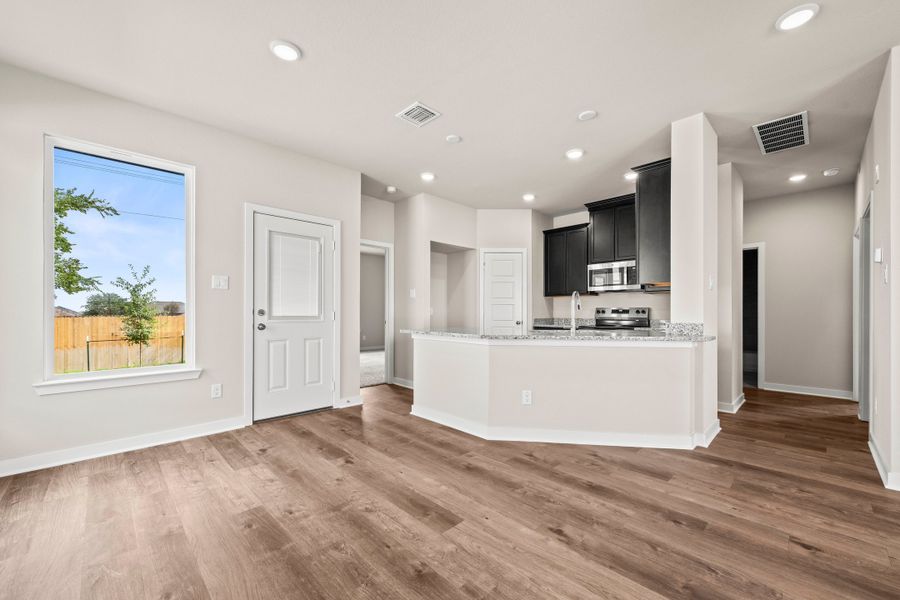 Furnished interior view inside a new home in The Village at Elm Creek, Troy (Image 3). Furnished interior view inside a new home in The Village at Elm Creek, Troy (Image 3).