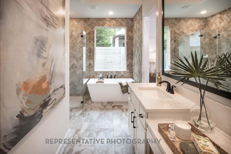 Furnished interior view inside a new home in Wolf Ranch, Georgetown (Image 7).