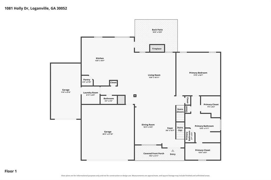 2D floor plan layout of this home in Woodland Hills, Loganville, GA (Image 7). 2D floor plan layout of this home in Woodland Hills, Loganville, GA (Image 7).