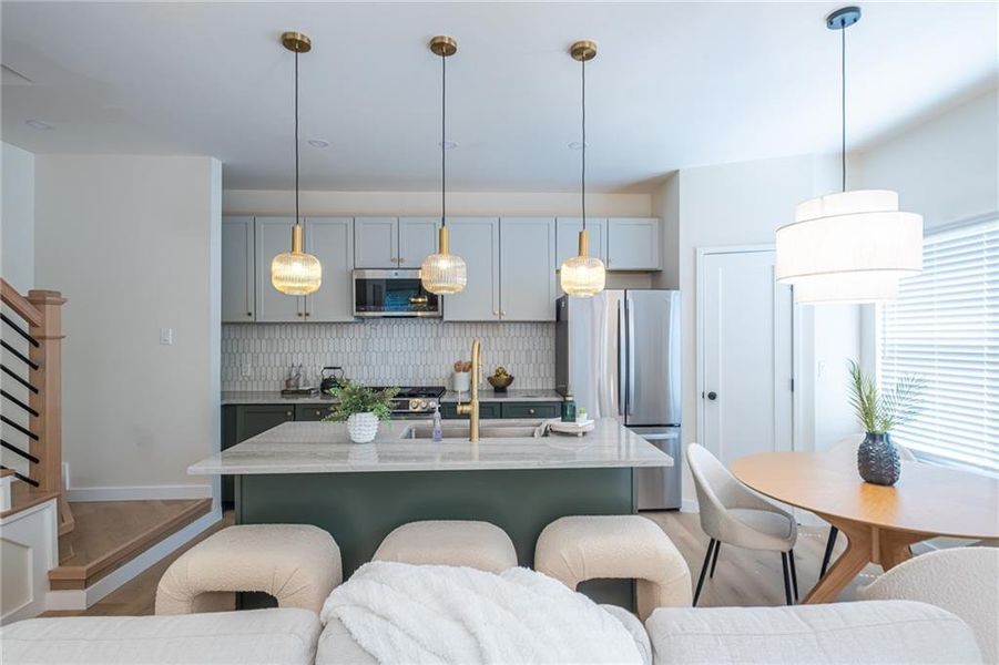 Furnished interior view inside a new home in , Atlanta (Image 9).