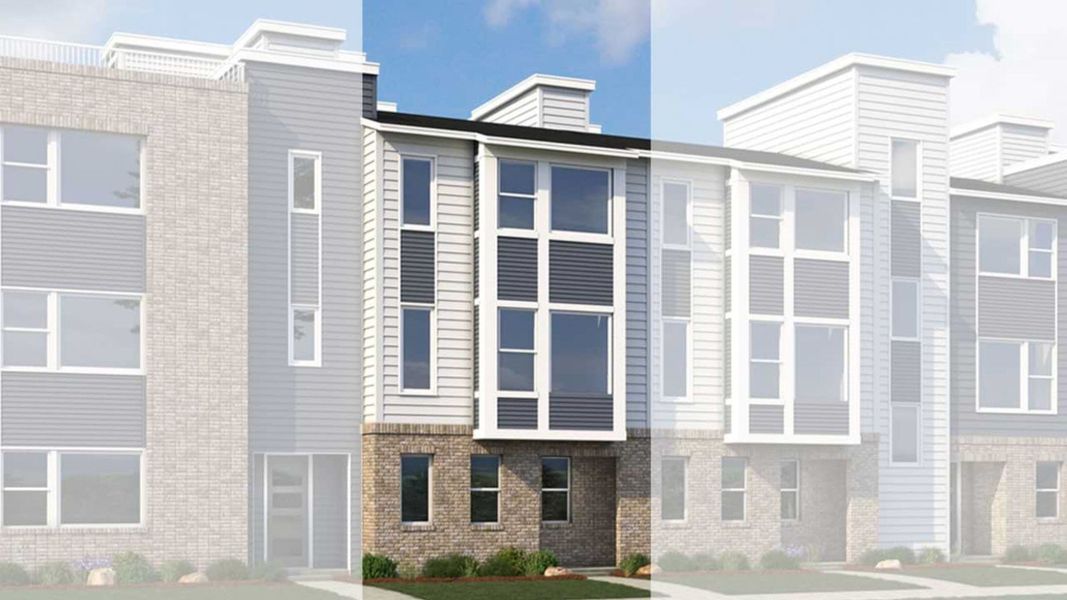 Representative exterior photo of a completed home built from the Antora by Brightland Homes in Dillon Pointe - Skyview, Broomfield, CO (Image 6). Representative exterior photo of a completed home built from the Antora by Brightland Homes in Dillon Pointe - Skyview, Broomfield, CO (Image 6).