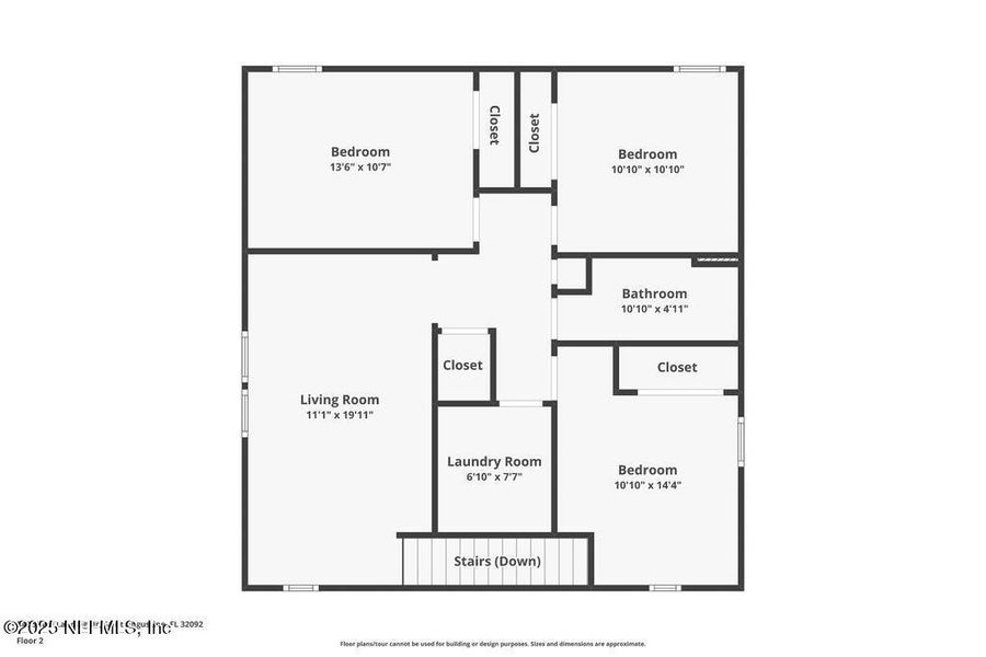 2D floor plan layout of this home in Silver Landing at SilverLeaf, St. Augustine, FL (Image 5).