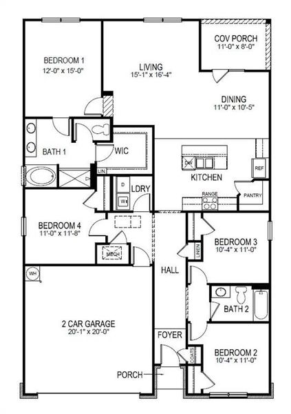 2D floor plan layout of this home in South Wind, Fairburn, GA (Image 3).