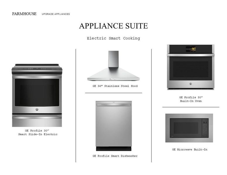 Farmhouse Look Palette 4: Appliance Selection Sheet (*Artist rendering used for illustration purposes only.)