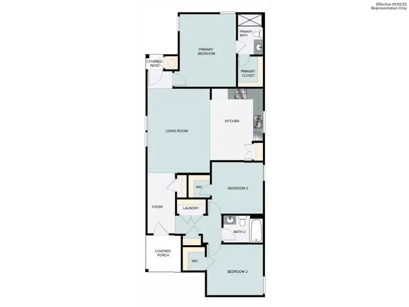 2D floor plan layout of this home in Harvest Ridge, Elgin, TX (Image 4).