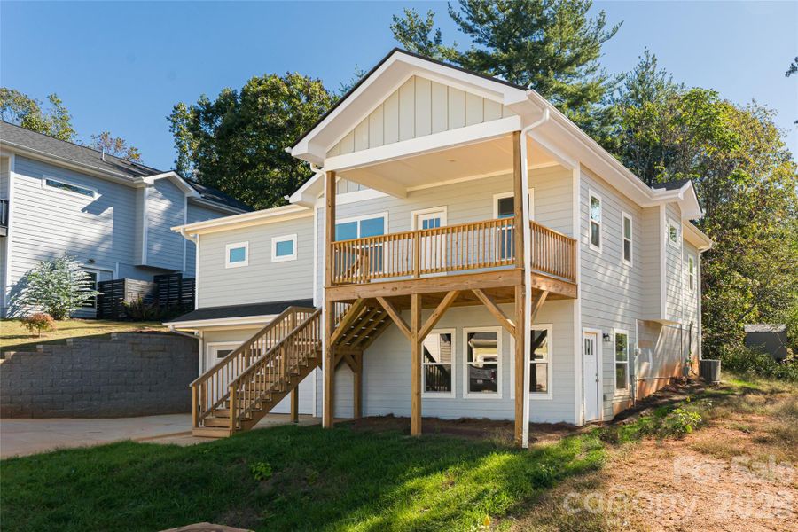 Exterior details and patio area of a home in , Asheville (Image 29).