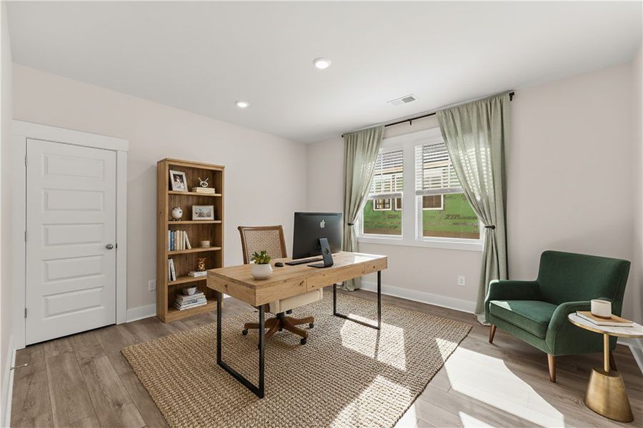 Bright and airy office space offers a productive a