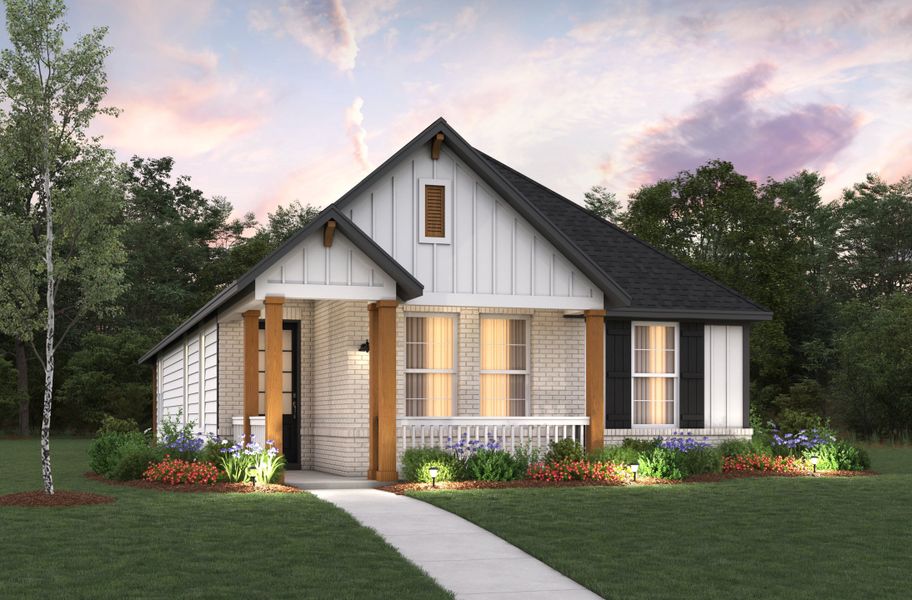 Representative exterior photo of a completed home built from the Salado by Beazer Homes in Treeline, Justin, TX (Image 8).