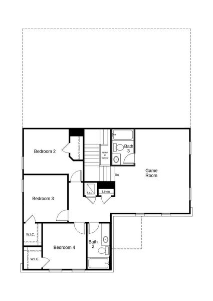 2D floor plan layout of this home in Hidden Trails, Belton, TX (Image 4).