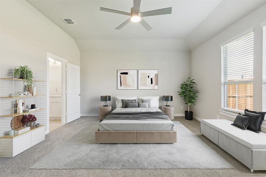 Primary Suite in the Stanley II home plan by Trophy Signature Homes – REPRESENTATIVE PHOTO