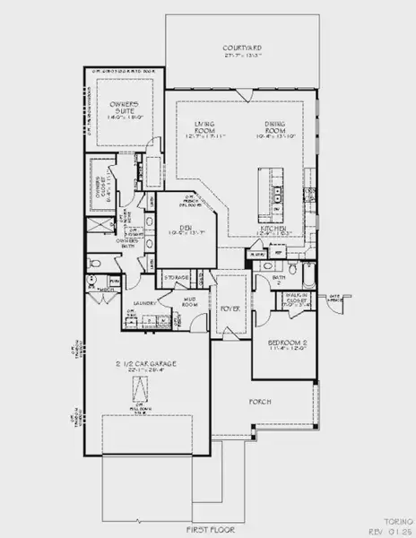 2D floor plan layout for the Torino by Epcon Communities in Lakeside at Millican Reserve, College Station, TX (Image 3). 2D floor plan layout for the Torino by Epcon Communities in Lakeside at Millican Reserve, College Station, TX (Image 3).