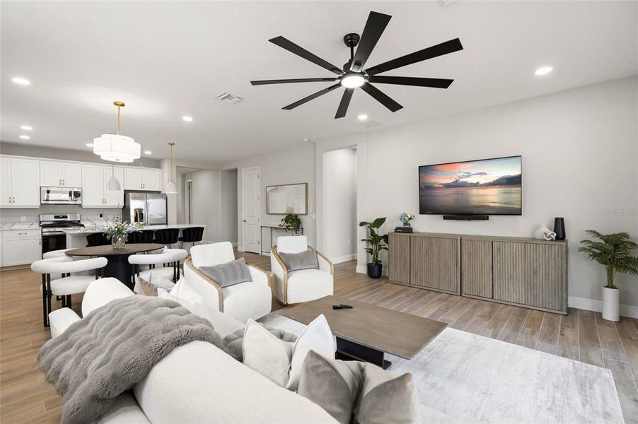 Furnished interior view inside a new home in LakeHouse Cove at Waterside, Sarasota (Image 34). Furnished interior view inside a new home in LakeHouse Cove at Waterside, Sarasota (Image 34).