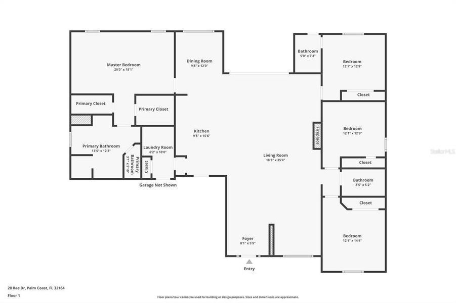2D floor plan layout of this home in , Palm Coast, FL (Image 3).