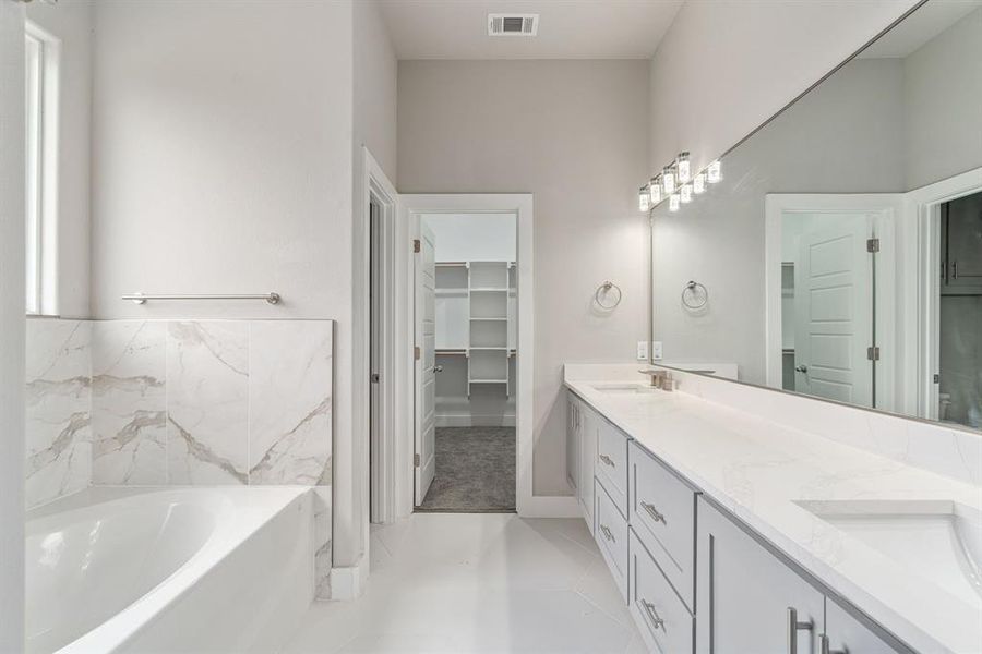 Primary Bath with oversized double vanity