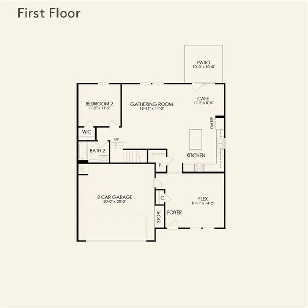 2D floor plan layout of this home in Avery Ridge, Gainesville, GA (Image 4).