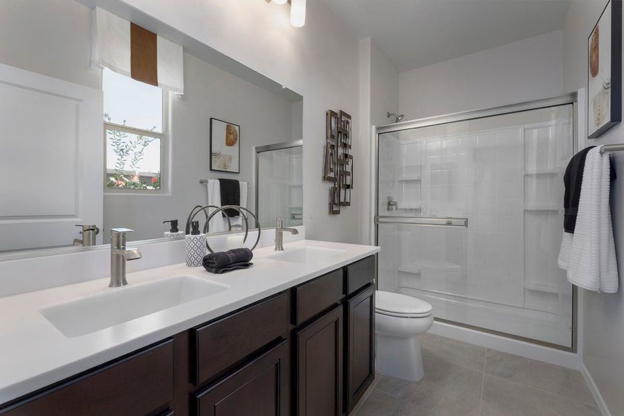 Dual-sink vanity at primary bath Dual-sink vanity at primary bath