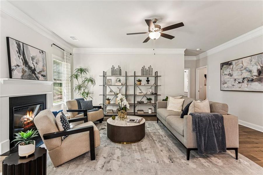 Furnished interior view inside a new home in , Flowery Branch (Image 13). Furnished interior view inside a new home in , Flowery Branch (Image 13).