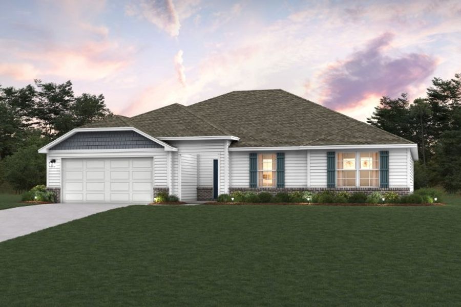 A house with a lawn in front of it. A house with a lawn in front of it.