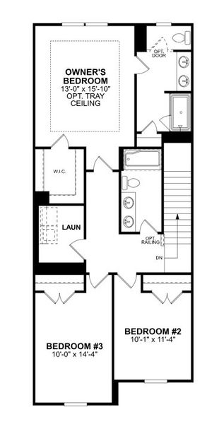 2D floor plan layout for the Manchester by M/I Homes in Bellamore, York, SC (Image 4).