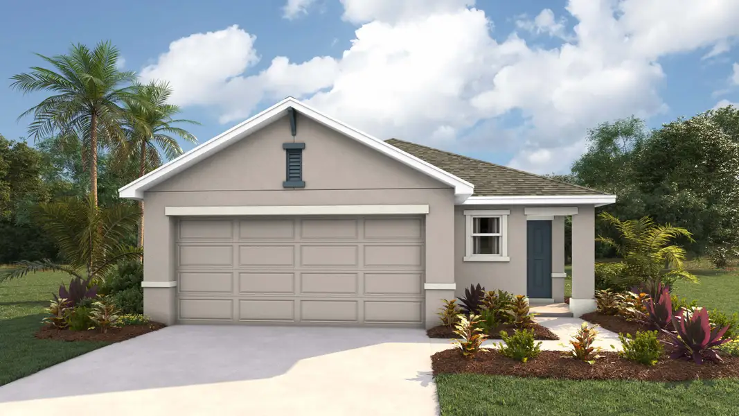 Front exterior of a new home in Ocala Crossings South, Ocala, FL, highlighting curb appeal (Image 1). Front exterior of a new home in Ocala Crossings South, Ocala, FL, highlighting curb appeal (Image 1).